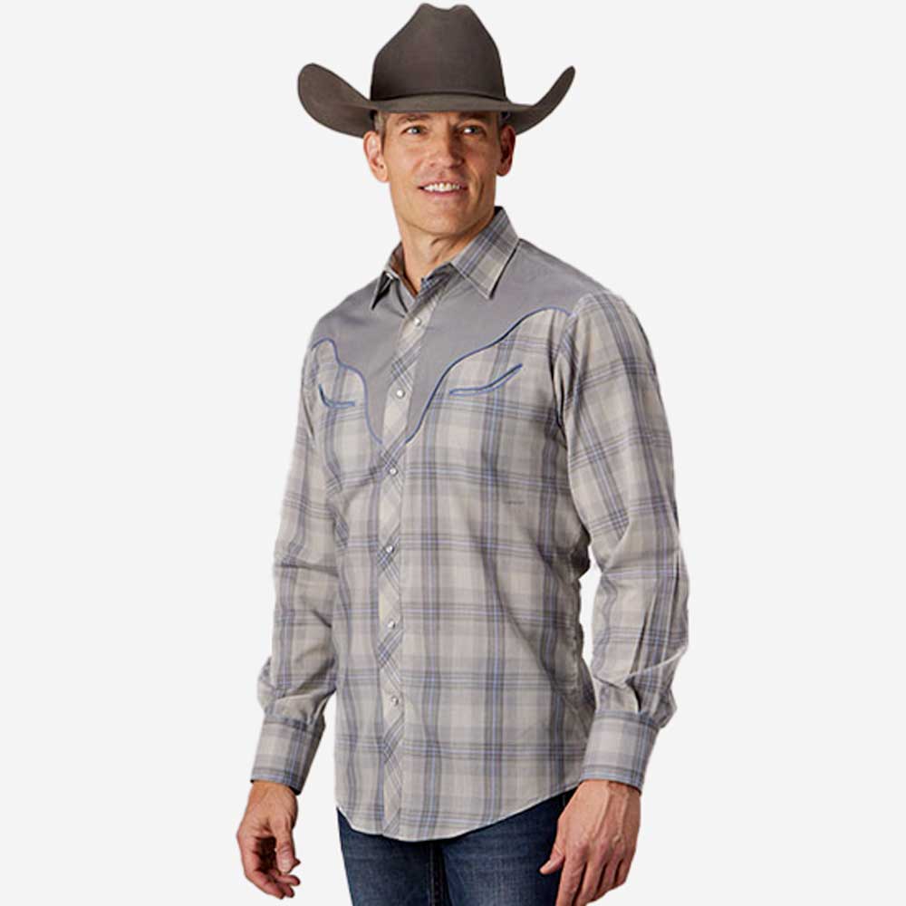 LASTMAN - OMBRE PLAID WESTERN SHIRTS (L/S) / ウエスタン