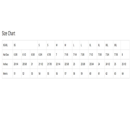 Charlie One Horse Hat Size Chart