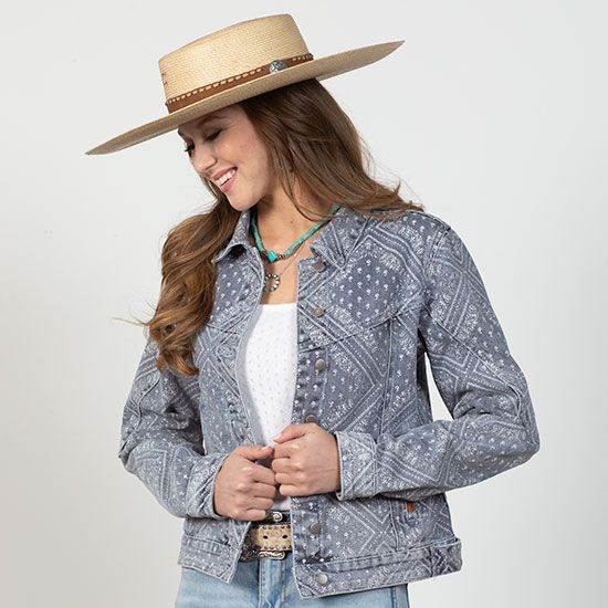 Rock & Roll Cowgirl Bandana Denim Jacket