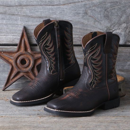 Ariat Toddler Red Brown Amos Easy Fit Boots