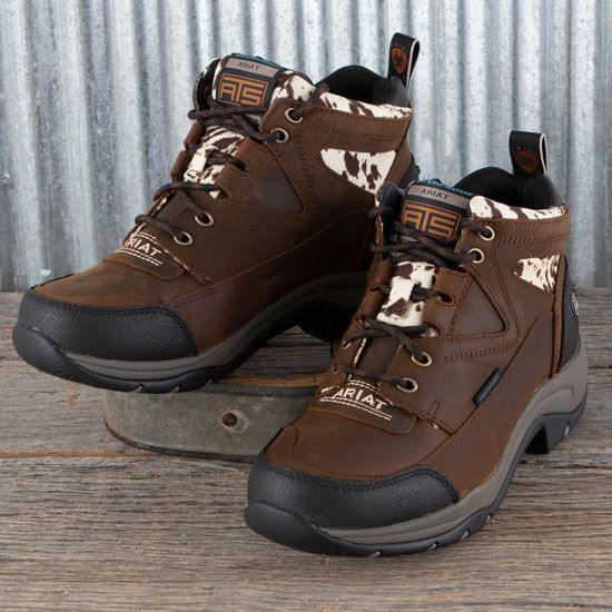 Ariat Distressed Brown & Speckled Cow Print H20 Terrain Shoes