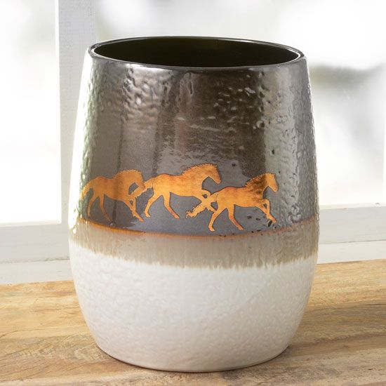 Paseo Road by Hiend Running Horses Ceramic Waste Basket