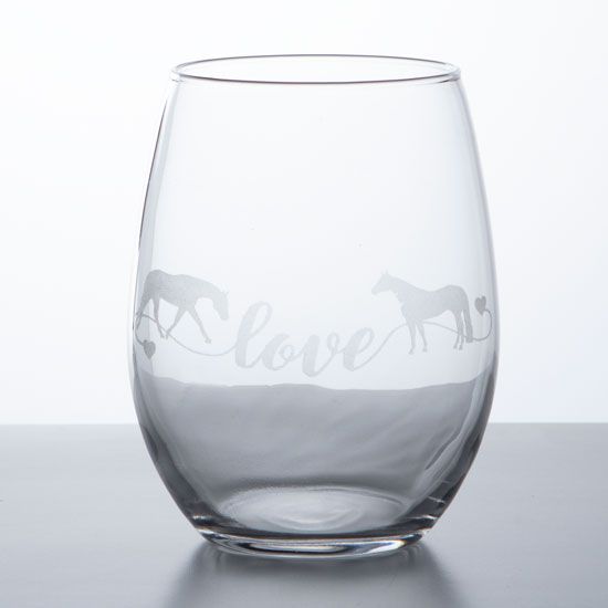 Quarter Horse Love Stemless Wine Glass