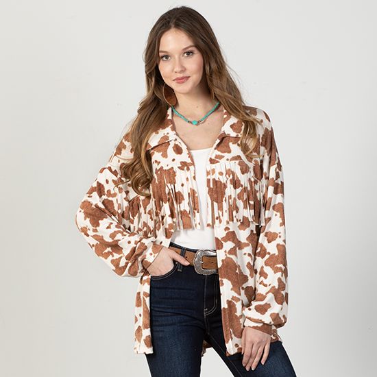 Cowgirl's Dream Fringe Shacket Top