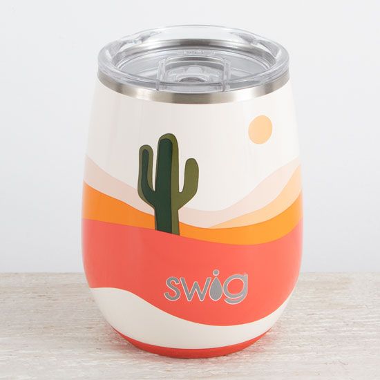Swig Boho Desert Cactus 14 Oz Stemless Glass