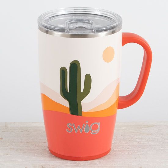 Swig Boho Desert Cactus 18 Oz Travel Mug