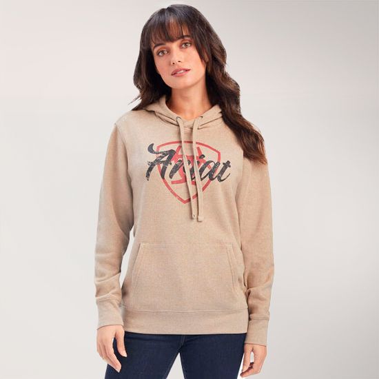 Ariat REAL Shield Logo Dark Oatmeal Hoodie