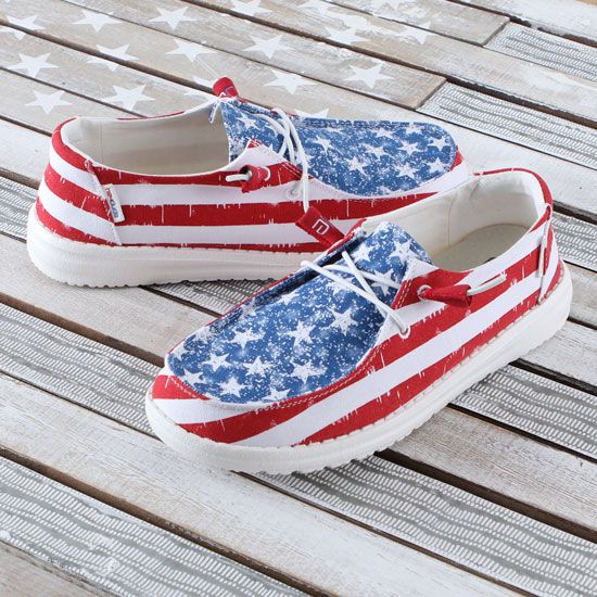 Hey Dude Wendy Star Spangled Shoes