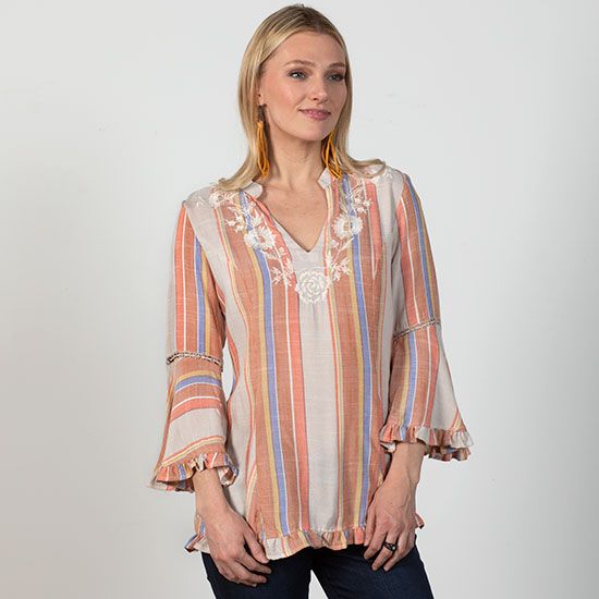 Eleanor Floral Stripe Top