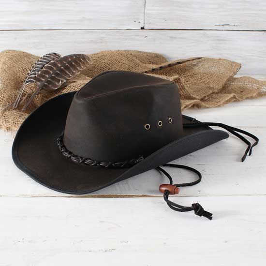 Outback Trading Company Brown Oilskin Bootlegger Hat