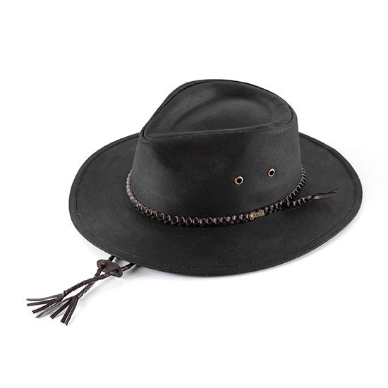 Outback Trading Company Black Grizzly Oilskin Hat