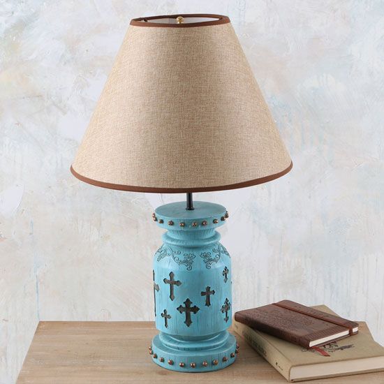 Western Cross Turquoise Accent Lamp