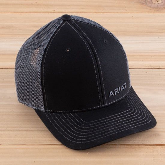 Ariat Black Mesh Snap Back Cap