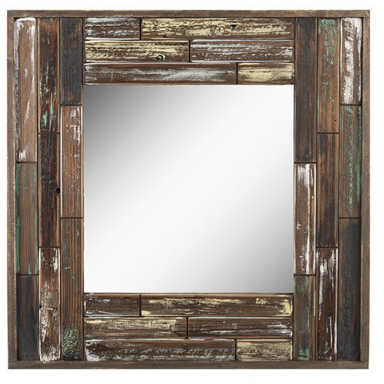 Reclaimed Wood 24x24 Accent Mirror