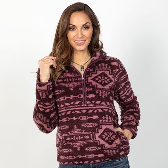 Ariat REAL Berber Mulberry Aztec Pullover