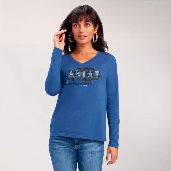Ariat REAL Relaxed Fit Logo Navy Top