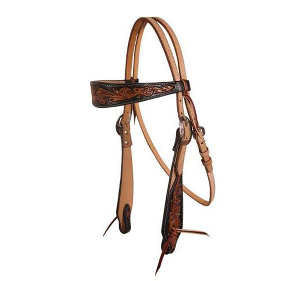 Professional's Choice Tooled Roughout Black Browband Headstall