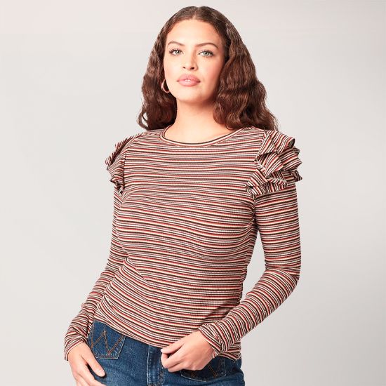 Wrangler Retro Serape Flutter Shoulder Top