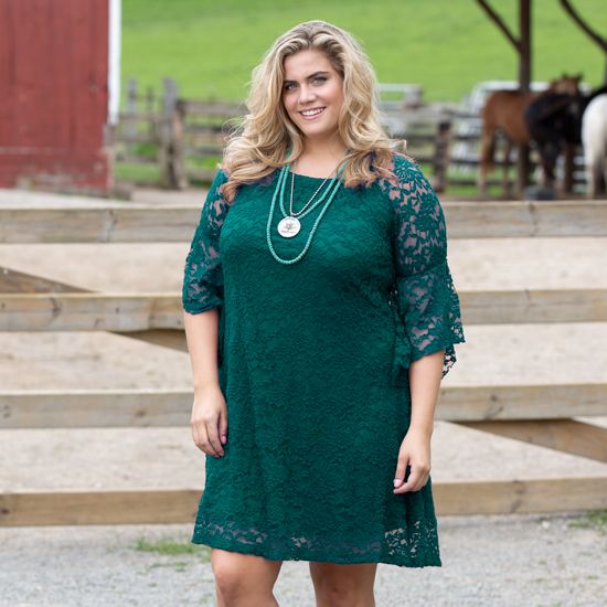 Evergreen Cowgirl Social Plus Dress