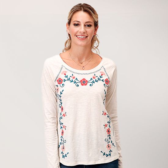Roper Bordered In Floral Top