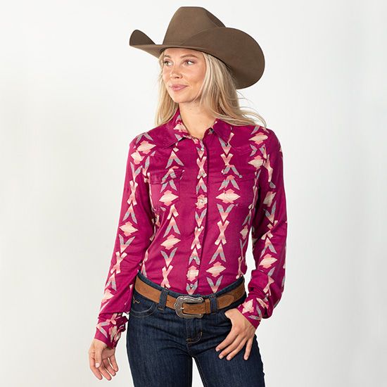 Roper Pink Geometric Print Top