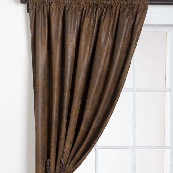 Distressed Brown Western Drape Set
