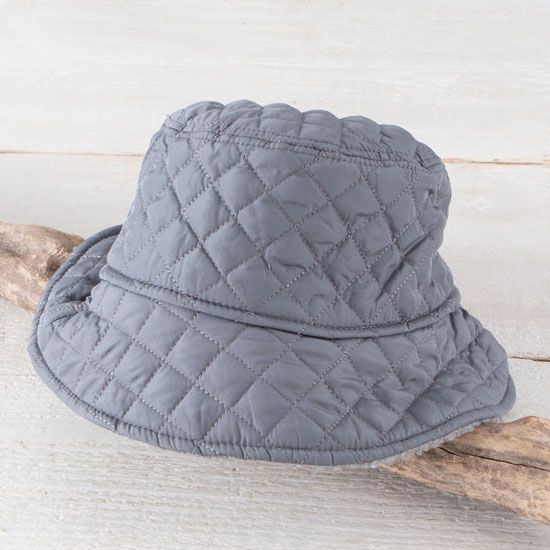 Gray Reversible Sherpa Bucket Hat