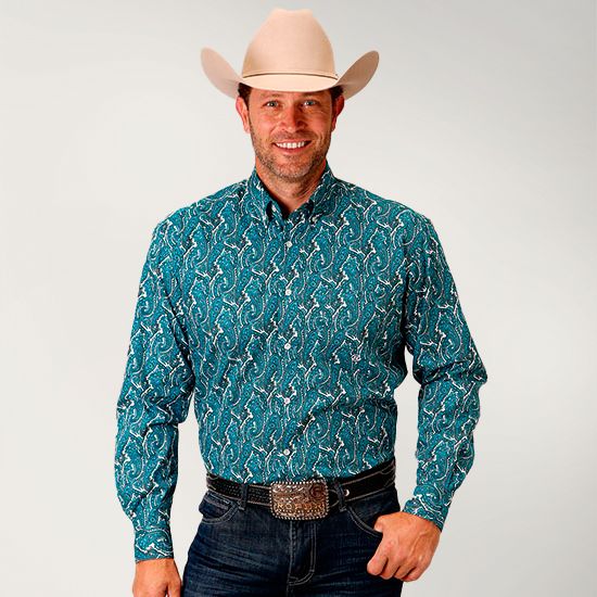 Roper Amarillo Turquoise Paisley Shirt