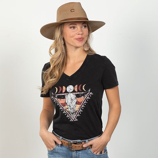 Rock & Roll Cowgirl Phases Of The Moon Tee