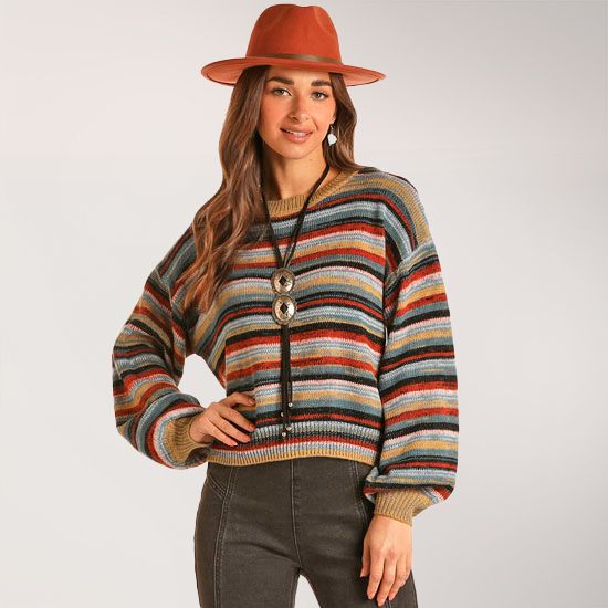 Rock & Roll Cowgirl Serious Stripes Sweater