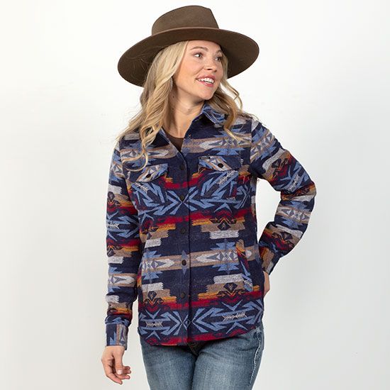 Rock & Roll Cowgirl Helena Aztec Shirt Jacket