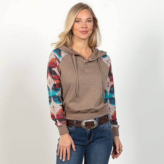 Rock & Roll Cowgirl Rockin' It Out Aztec Hoodie