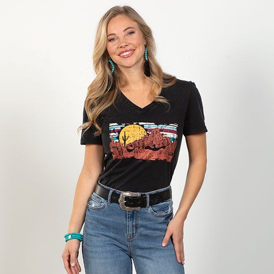 Rock & Roll Cowgirl Way Out West Tee