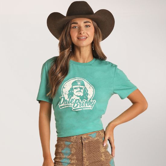 Rock & Roll Denim Dale Brisby Turquoise Tee