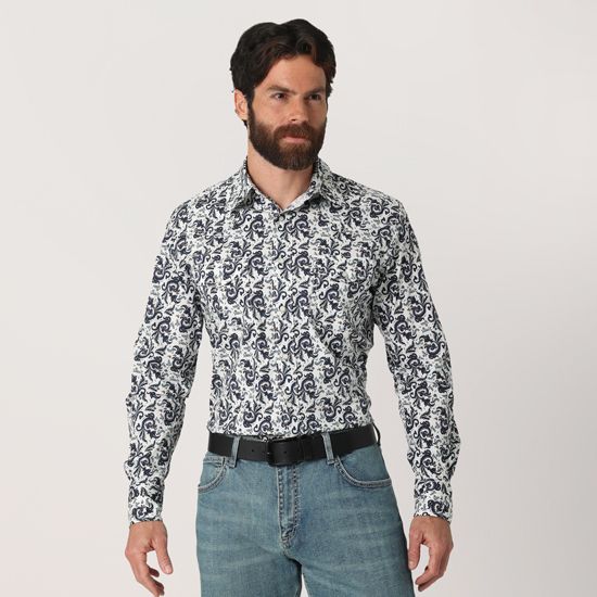 Wrangler 20X Blue Paisley Shirt