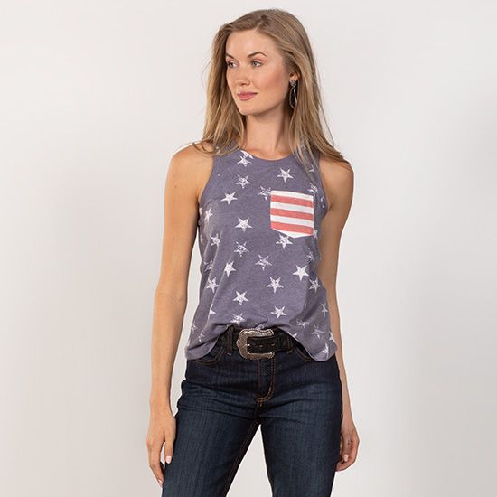 Rock & Roll Cowgirl Star-Spangled Tank