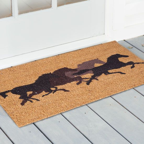 Trotting Horse Coir Doormat