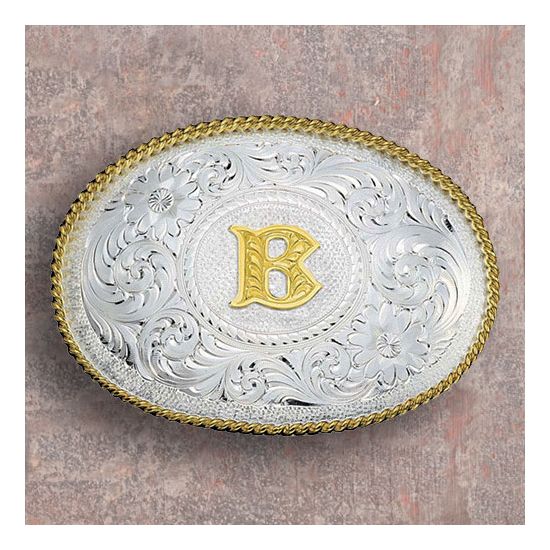 Western Antique Silver Floral Engraved Ornate Belt Buckle