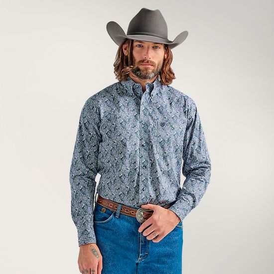 Wrangler George Strait Grey Paisley Shirt
