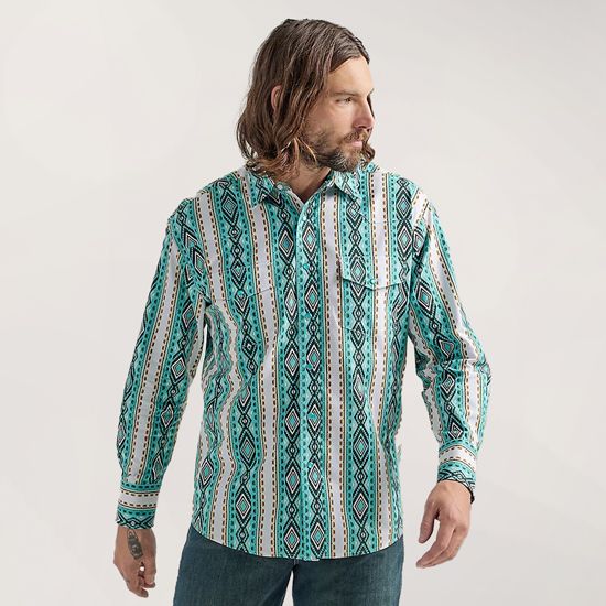 Wranlger Checotah Turquoise Aztec Shirt