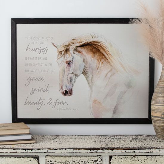 Grace, Spirit Beauty Fire Framed Horse Canvas