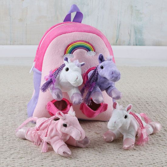 11" Rainbow Horse Backpack