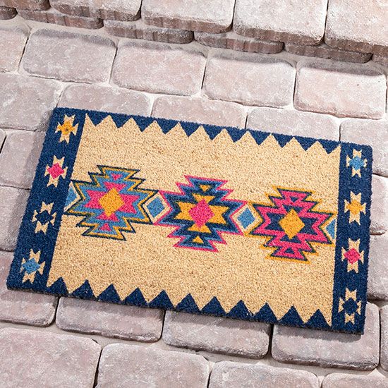 Colorful Aztec Coir Doormat