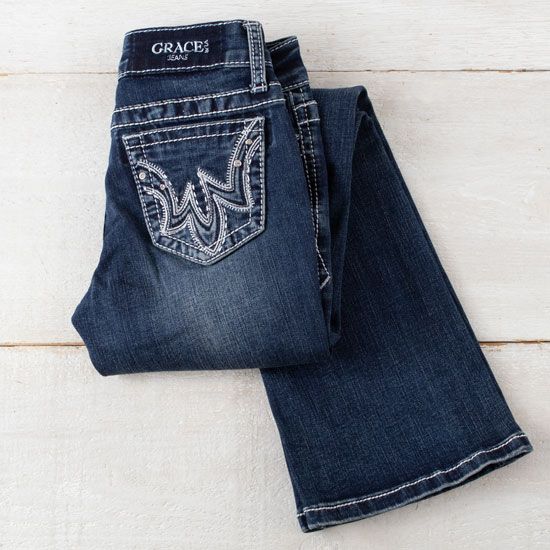Grace In LA Girls' Sparkle Waves Bootcut Jeans