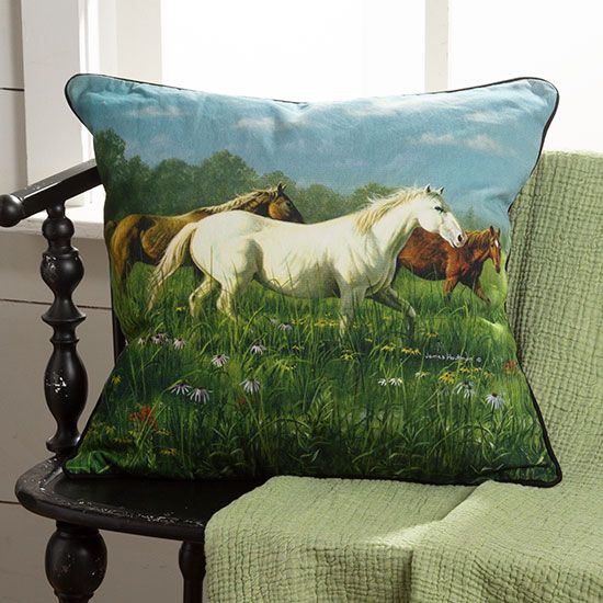 Prairie Horses Pillow