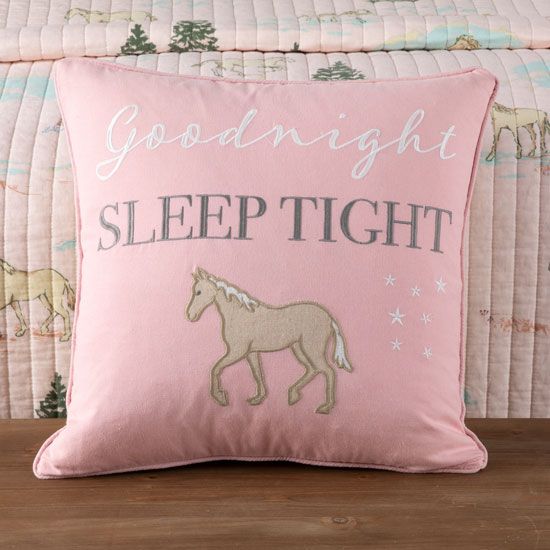 Horse Girls Pink Woodland Ponies Sleep Tight Pillow