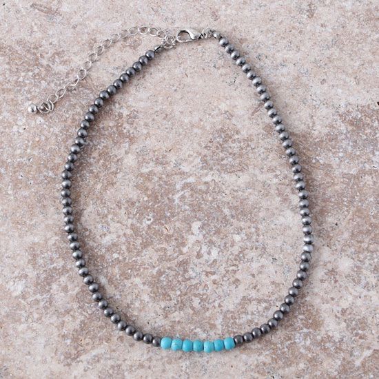Navajo Turquoise Bead Choker Necklace