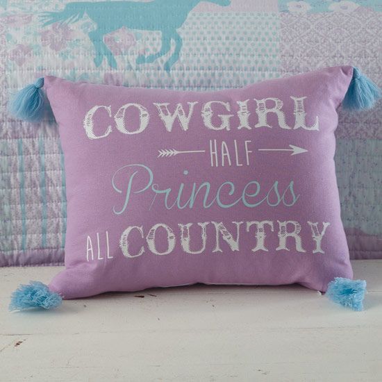 Half Cowgirl Half Princess Pillow