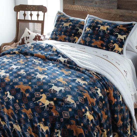 Wild and Free Navy Fleece Comforter Collection