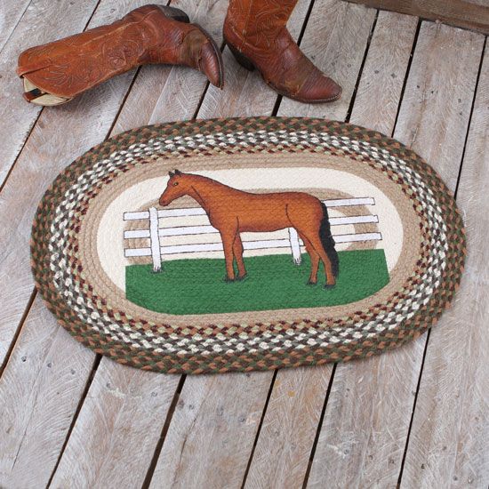 Horse 20x30 Oval Patch Rug